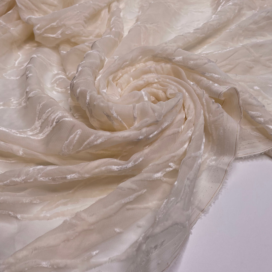 UB - Tender Yearning - Silk/Cotton Woven - Cream Abstract - 1.75M Bundle