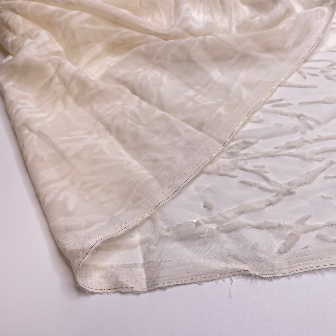 UB - Tender Yearning - Silk/Cotton Woven - Cream Abstract - 1.75M Bundle