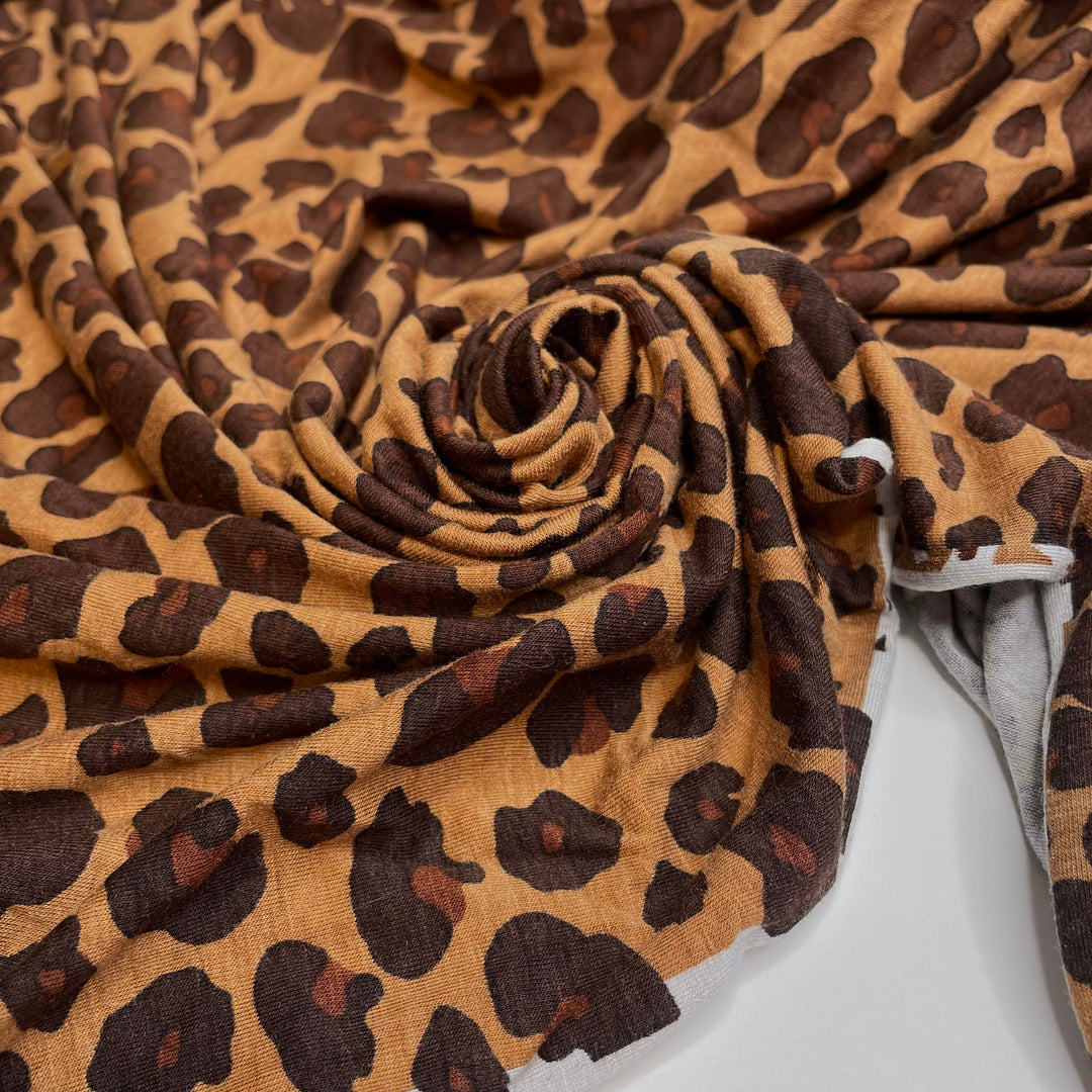 UB - Standing Out While Blending In - Jersey Cotton/Spandex Knit - Brown Animal Print - 3M Bundle