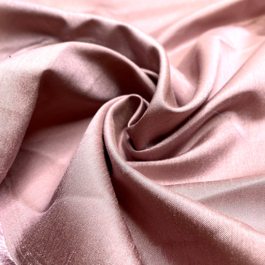 Lucy Parsons - Satin Weave On One Side Taffeta Double Cloth Weave Polyester Blend Woven - Pink/Beige - 0.9M Bundle