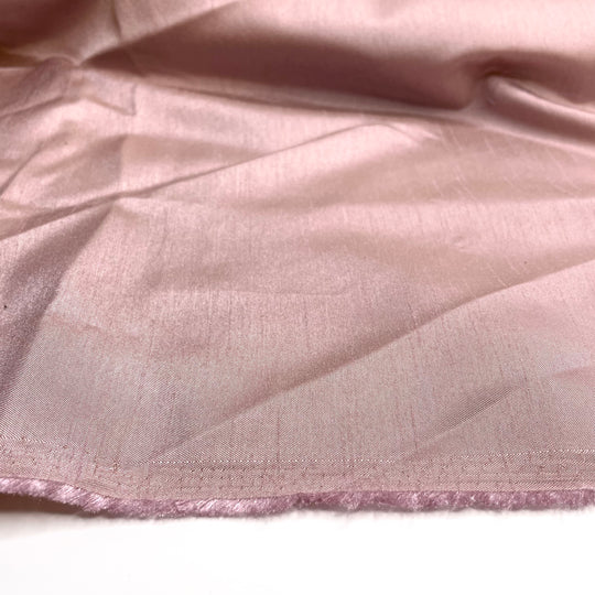 Lucy Parsons - Satin Weave On One Side Taffeta Double Cloth Weave Polyester Blend Woven - Pink/Beige - 0.9M Bundle