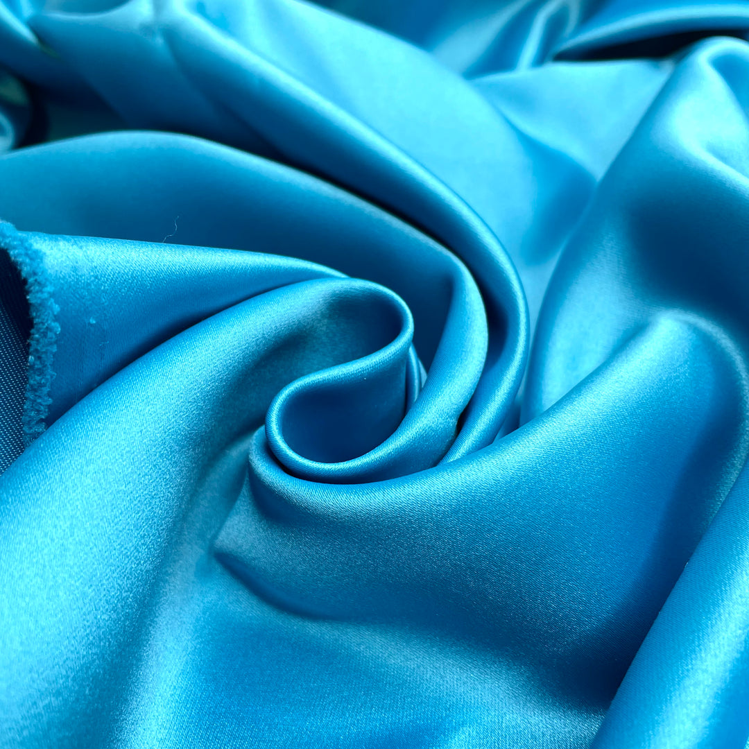 Schools About To Start Blues - Satin Poly Woven - Blue - 1M Bundle