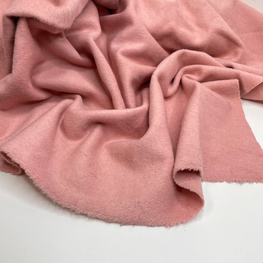 Bread And Roses - Short Hair Flanelette Wool Woven - Pink - 0.95M Bundle