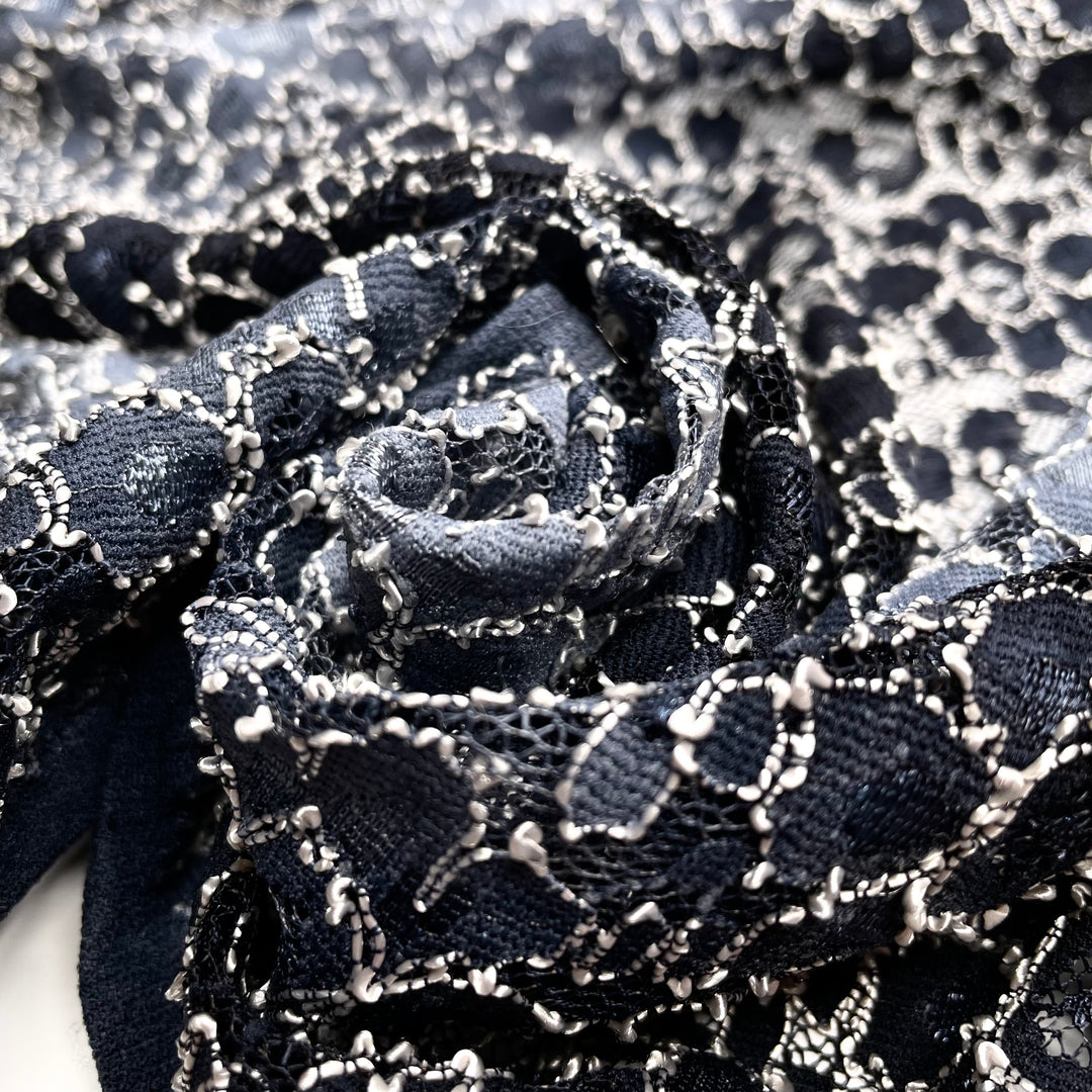 The Enigma Of The Day - Lace Poly Woven - Grey/Blue Animal Print - 1.6M Bundle