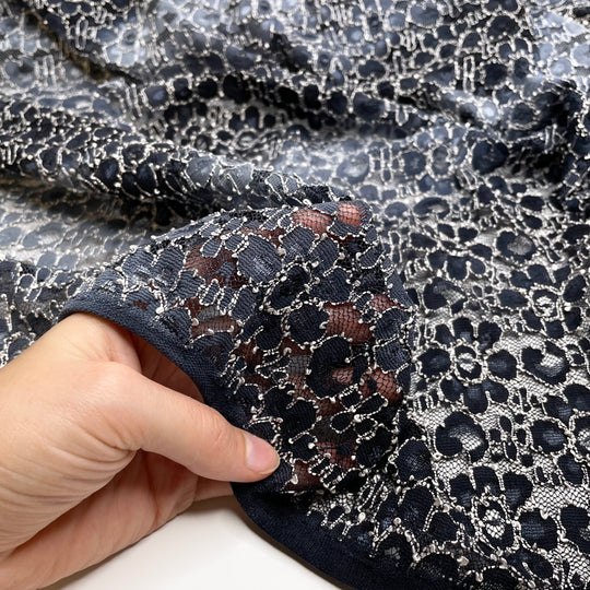 The Enigma Of The Day - Lace Poly Woven - Grey/Blue Animal Print - 1.6M Bundle