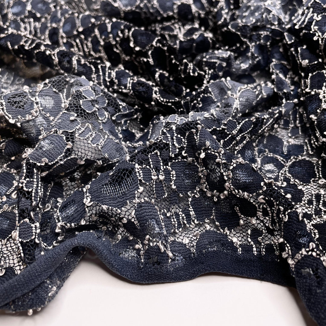 The Enigma Of The Day - Lace Poly Woven - Grey/Blue Animal Print - 1.6M Bundle