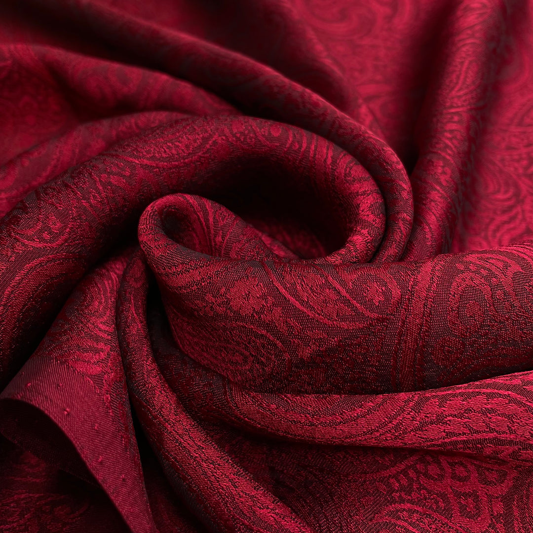 The Librarian Cosplaying A Vampire - Jacquard Poly Woven - Red/Black Paisley - 1.69M Bundle