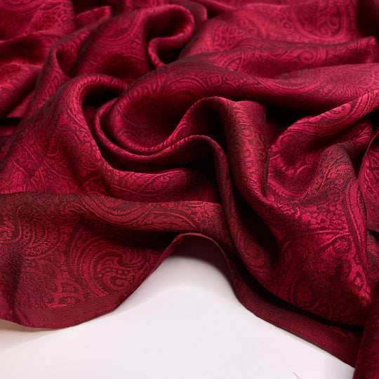 The Librarian Cosplaying A Vampire - Jacquard Poly Woven - Red/Black Paisley - 1.69M Bundle