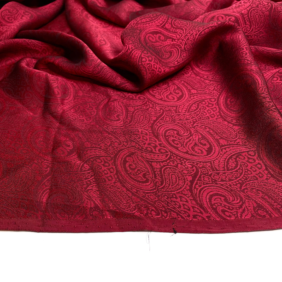 The Librarian Cosplaying A Vampire - Jacquard Poly Woven - Red/Black Paisley - 1.69M Bundle
