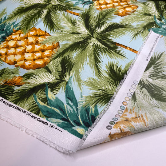 UB - Pineapple Margarita - Waterproof Acrylic Woven - Green Multi Pineapples - 1.2M Bundle