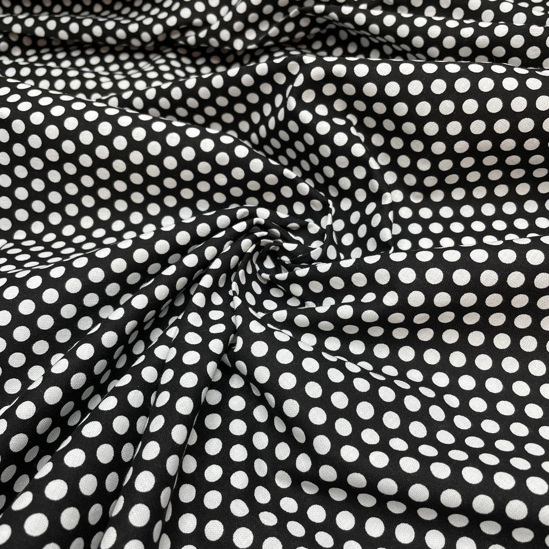 UB - Gothic Polka - Cotton Woven - Black/White Polka Dots - 2.5M Bundle