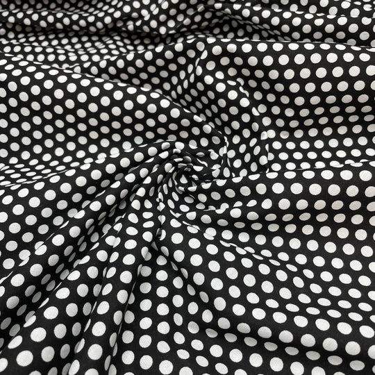 UB - Gothic Polka - Cotton Woven - Black/White Polka Dots - 2.5M Bundle