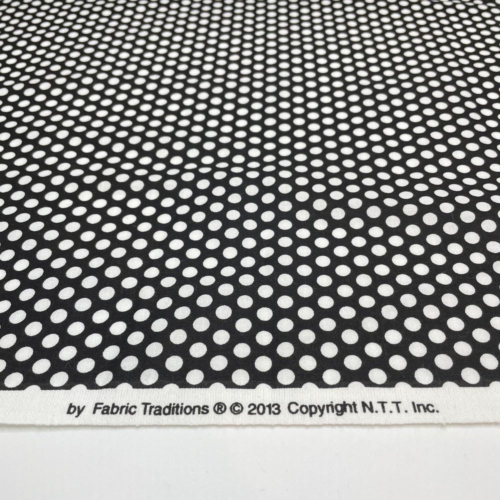 UB - Gothic Polka - Cotton Woven - Black/White Polka Dots - 2.5M Bundle