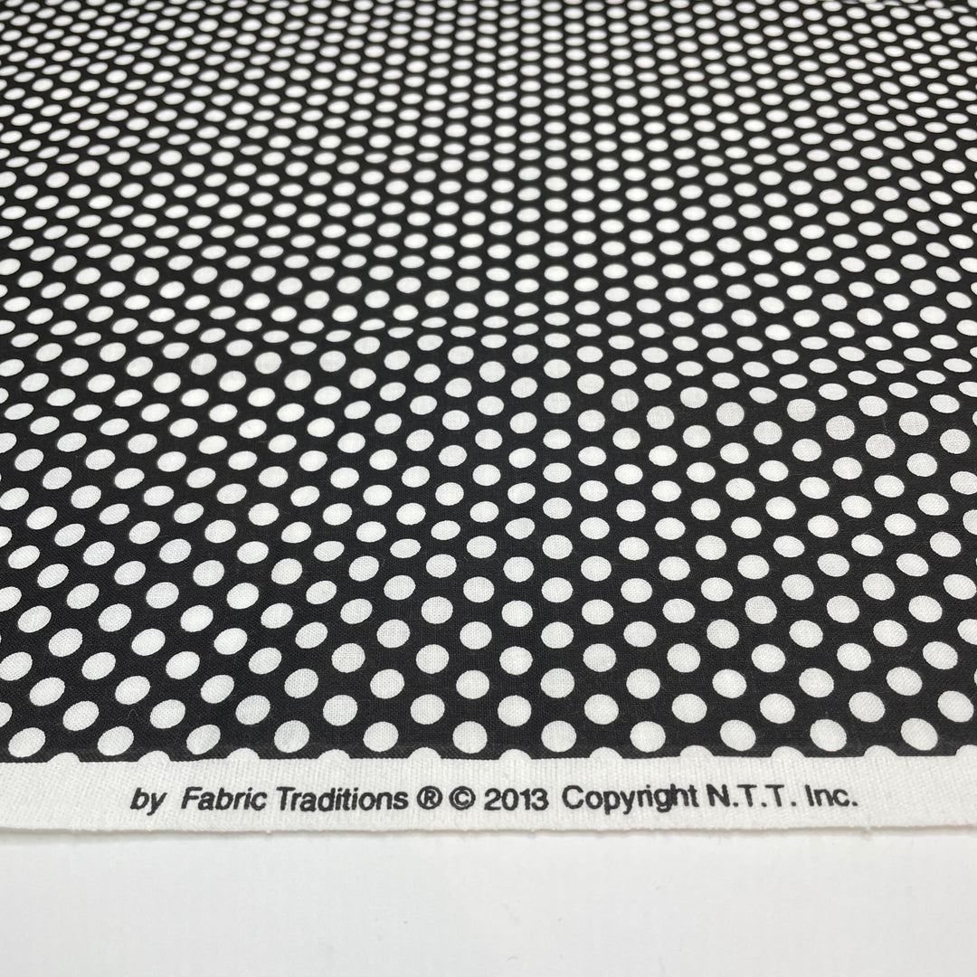 UB - Gothic Polka - Cotton Woven - Black/White Polka Dots - 2.5M Bundle