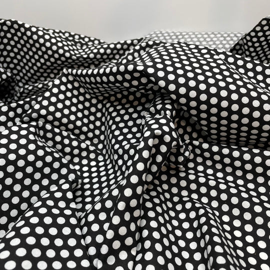 UB - Gothic Polka - Cotton Woven - Black/White Polka Dots - 2.5M Bundle