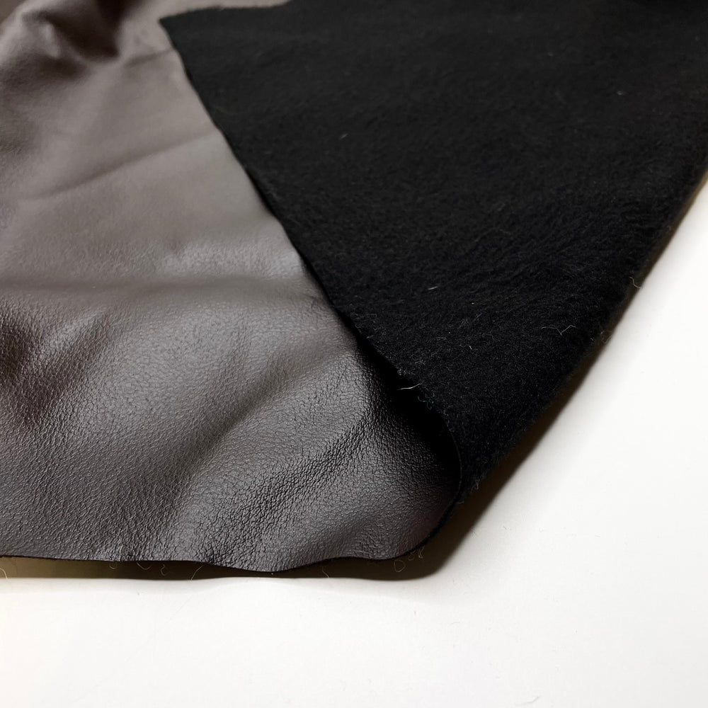 Cocooned In Comfort - Pleather Polyester Backing PU Blend Woven - Brown/Black - 0.6M Bundle