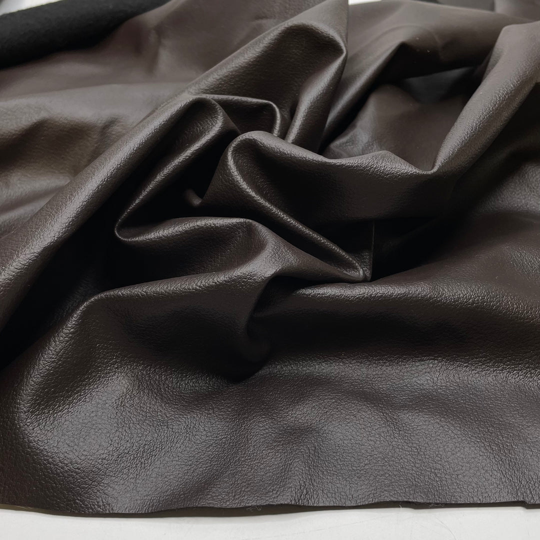 Cocooned In Comfort - Pleather Polyester Backing PU Blend Woven - Brown/Black - 0.6M Bundle