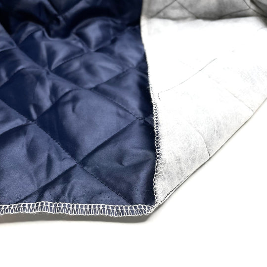 Last Camping Weekend - Quilted Satin Poly Woven - Navy/White - 2.5M Bundle
