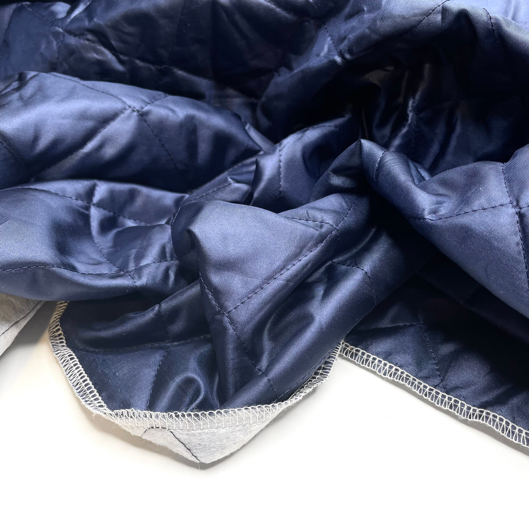 Last Camping Weekend - Quilted Satin Poly Woven - Navy/White - 2.5M Bundle