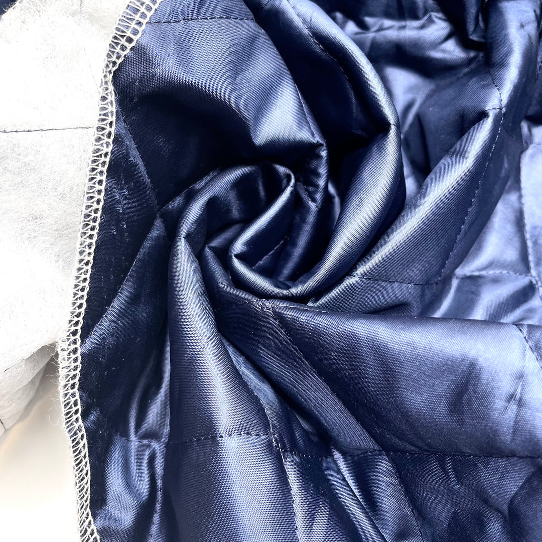Last Camping Weekend - Quilted Satin Poly Woven - Navy/White - 2.5M Bundle