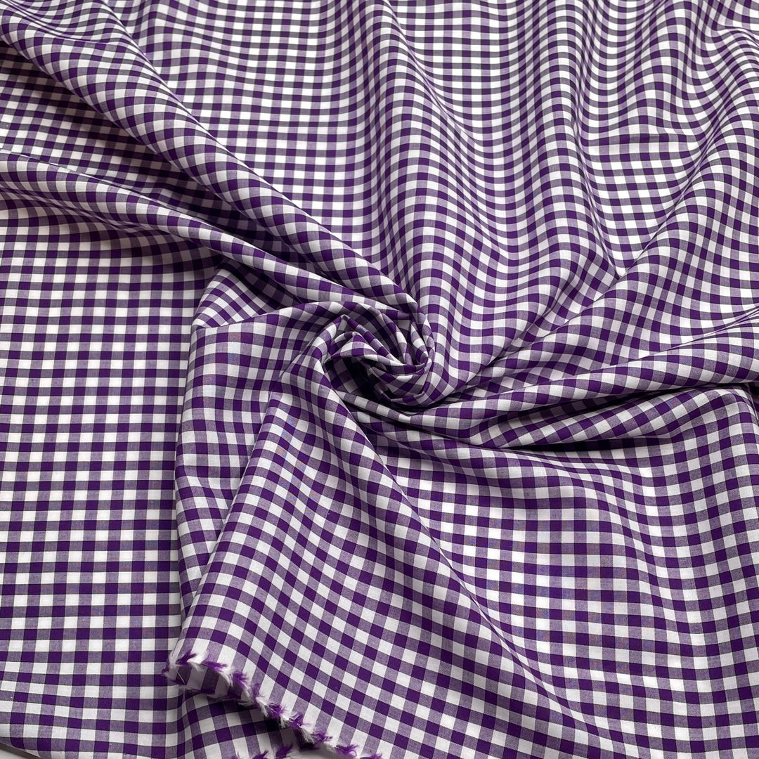 Spilled Grape Soda On My Picnic Blanket - Natural Blend Woven - Purple/White Plaid - Bundles