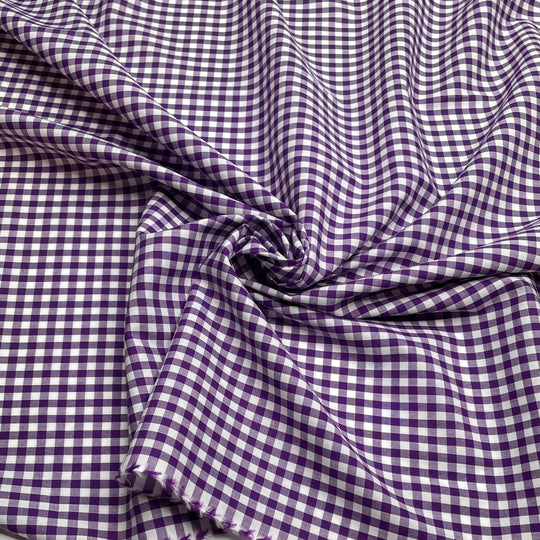 Spilled Grape Soda On My Picnic Blanket - Natural Blend Woven - Purple/White Plaid - Bundles