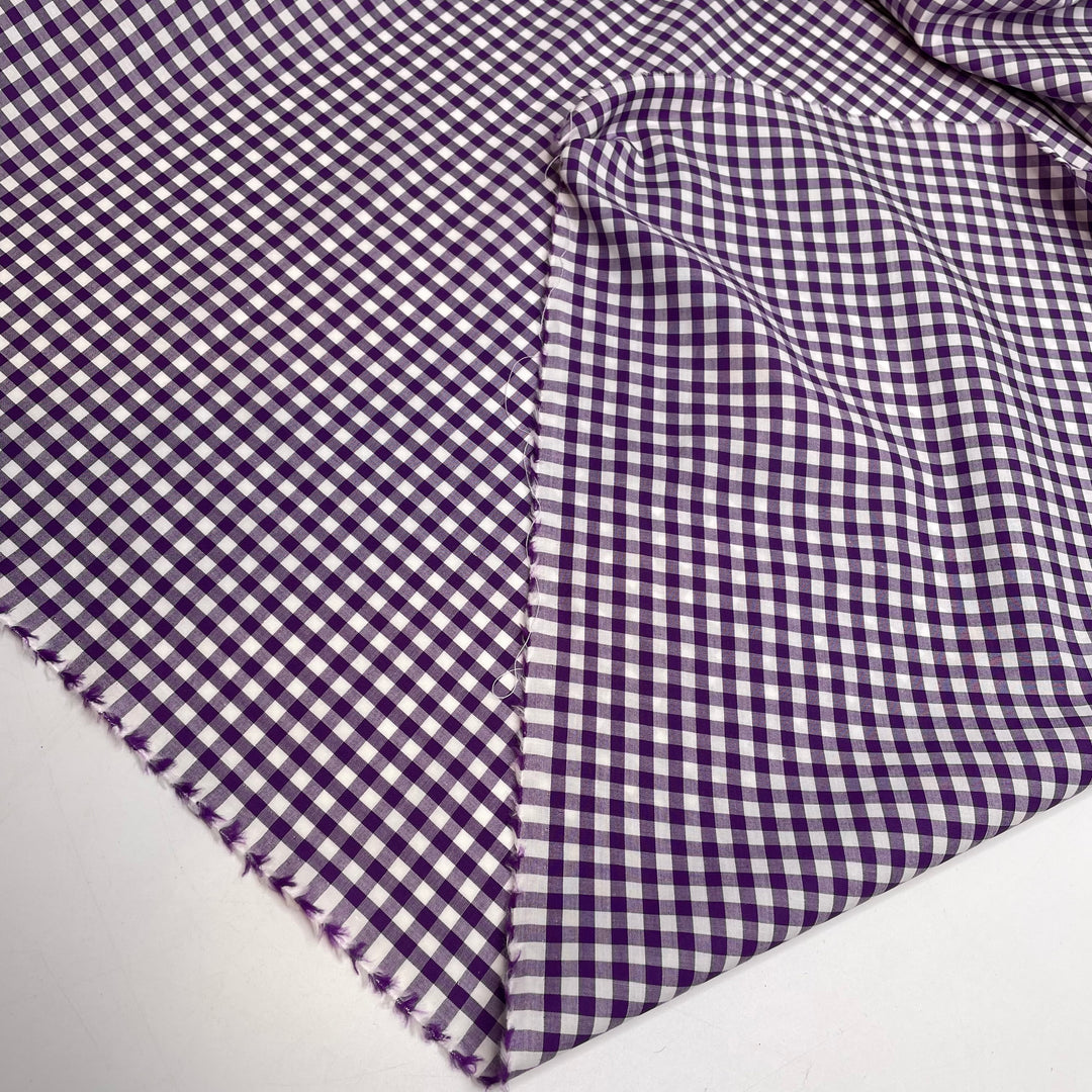 Spilled Grape Soda On My Picnic Blanket - Natural Blend Woven - Purple/White Plaid - Bundles