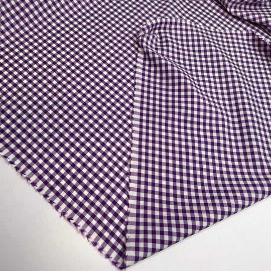 Spilled Grape Soda On My Picnic Blanket - Natural Blend Woven - Purple/White Plaid - Bundles