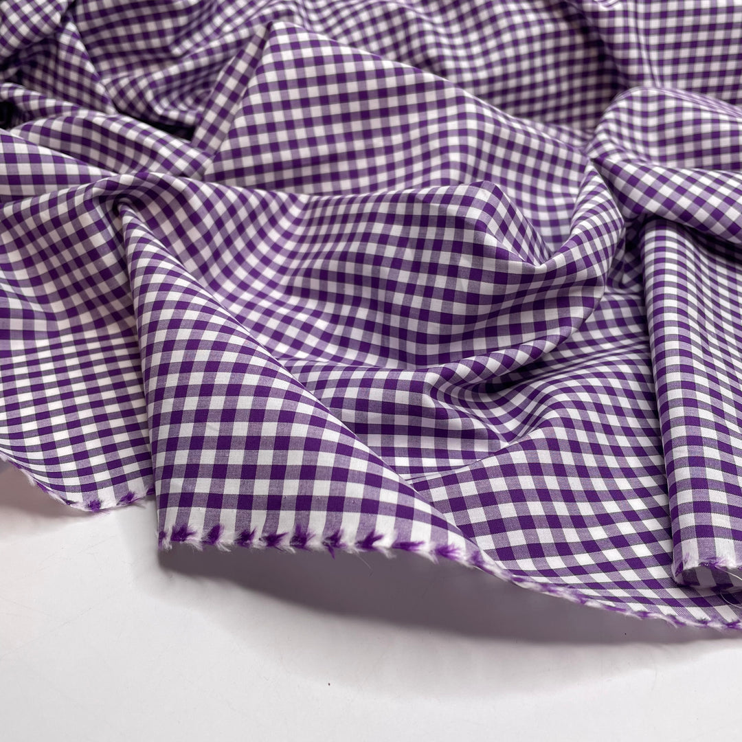 Spilled Grape Soda On My Picnic Blanket - Natural Blend Woven - Purple/White Plaid - Bundles
