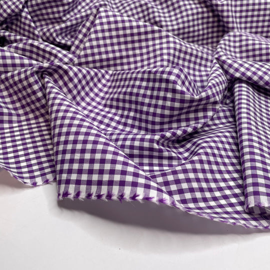 Spilled Grape Soda On My Picnic Blanket - Natural Blend Woven - Purple/White Plaid - Bundles