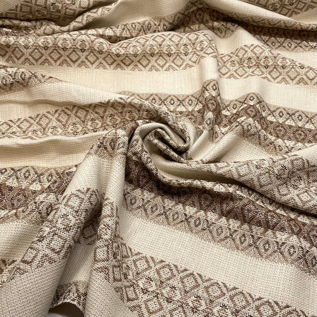 Moroccan Vanilla - Cotton Woven - Cream/Brown Geometric - 4.55M Bundle