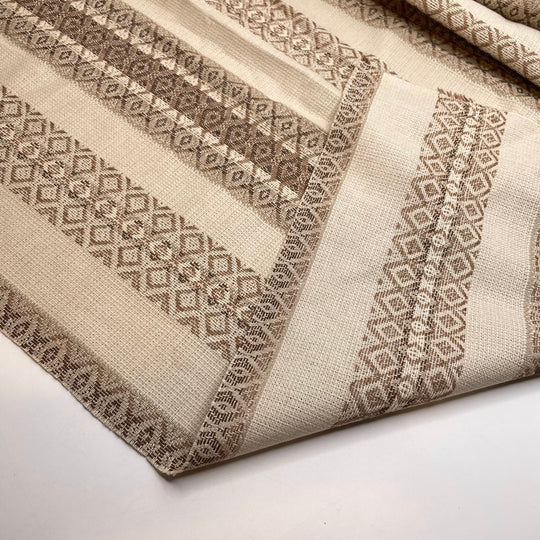 Moroccan Vanilla - Cotton Woven - Cream/Brown Geometric - 4.55M Bundle