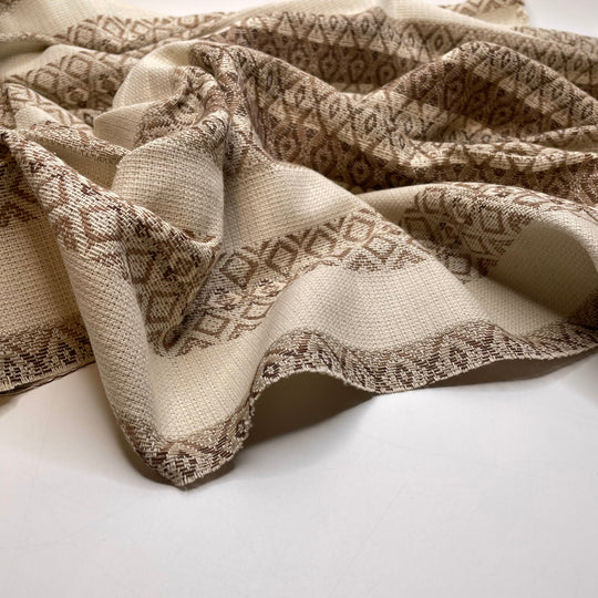 Moroccan Vanilla - Cotton Woven - Cream/Brown Geometric - 4.55M Bundle