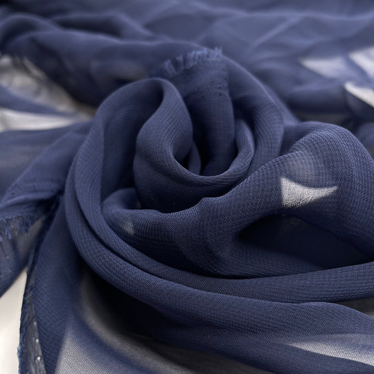 Once In A  Moon - Chiffon Poly Woven - Navy - 3.3M Bundle