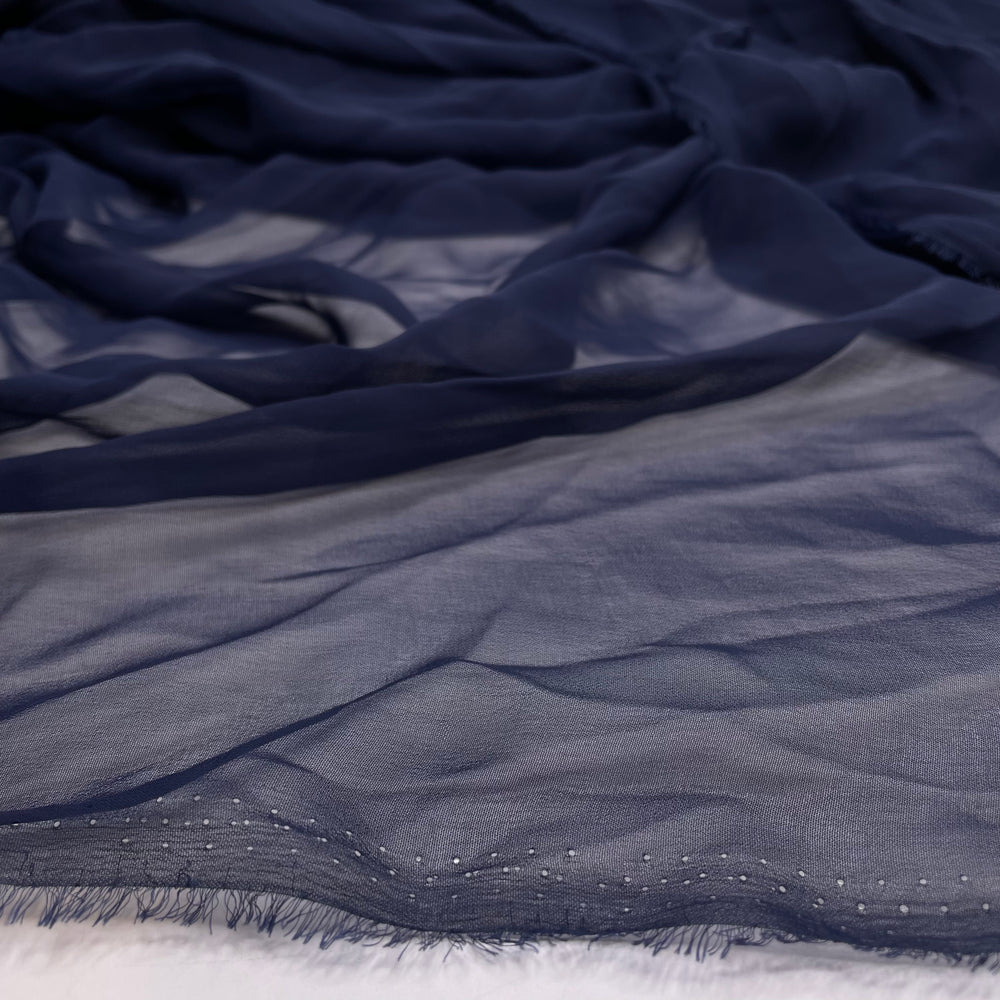 Once In A  Moon - Chiffon Poly Woven - Navy - 3.3M Bundle