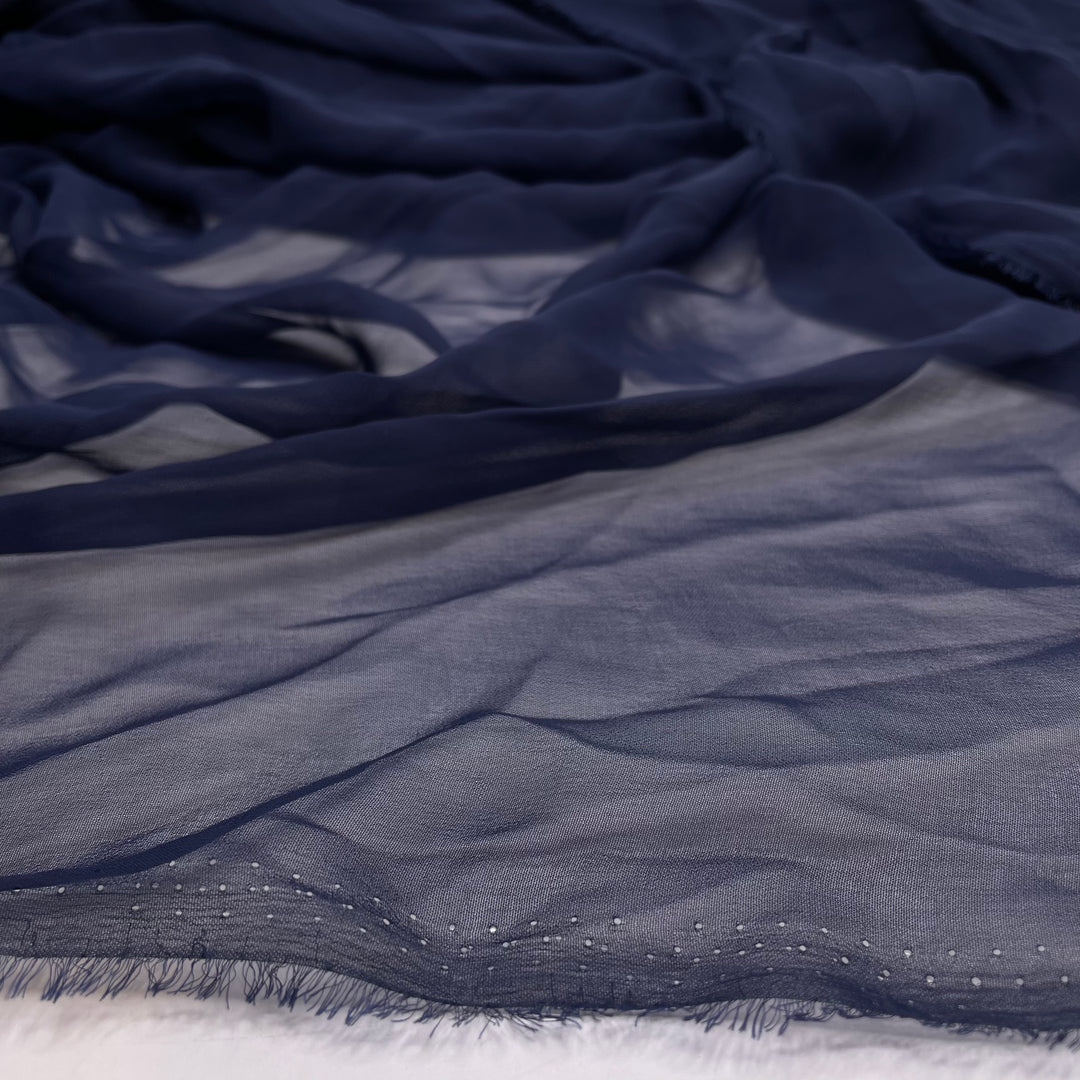 Once In A  Moon - Chiffon Poly Woven - Navy - 3.3M Bundle