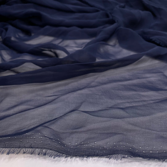 Once In A  Moon - Chiffon Poly Woven - Navy - 3.3M Bundle