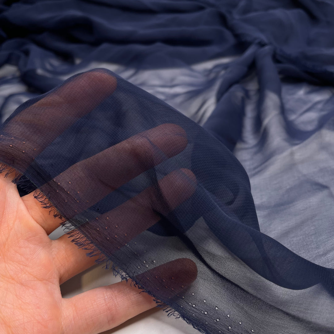 Once In A  Moon - Chiffon Poly Woven - Navy - 3.3M Bundle