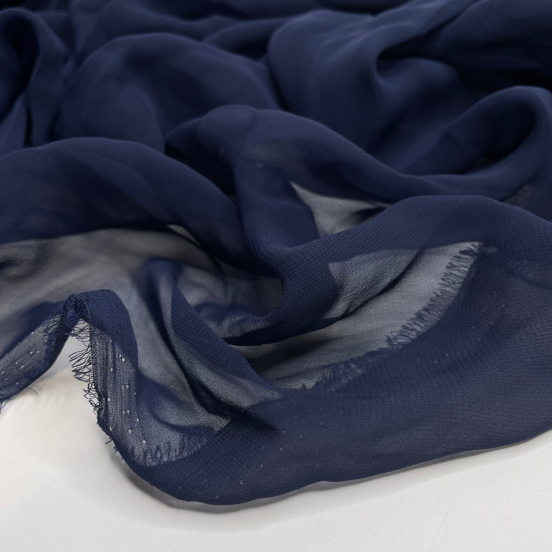 Once In A  Moon - Chiffon Poly Woven - Navy - 3.3M Bundle