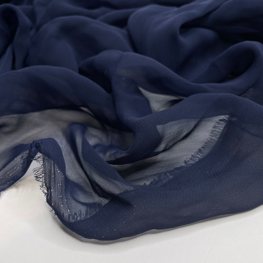 Once In A  Moon - Chiffon Poly Woven - Navy - 3.3M Bundle