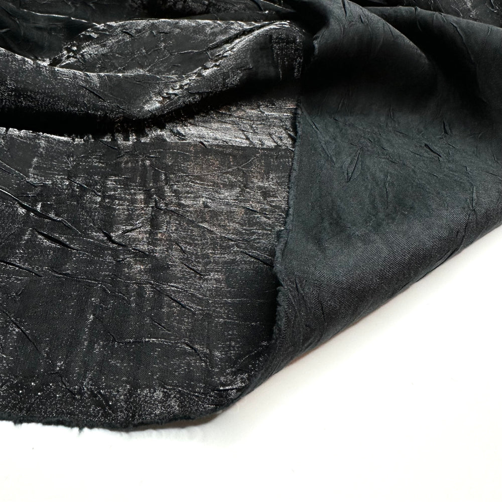 Oooh Shiny - Crinkle Poly Woven - Black - Bundles