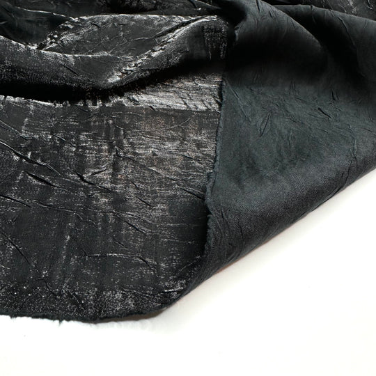 Oooh Shiny - Crinkle Poly Woven - Black - Bundles