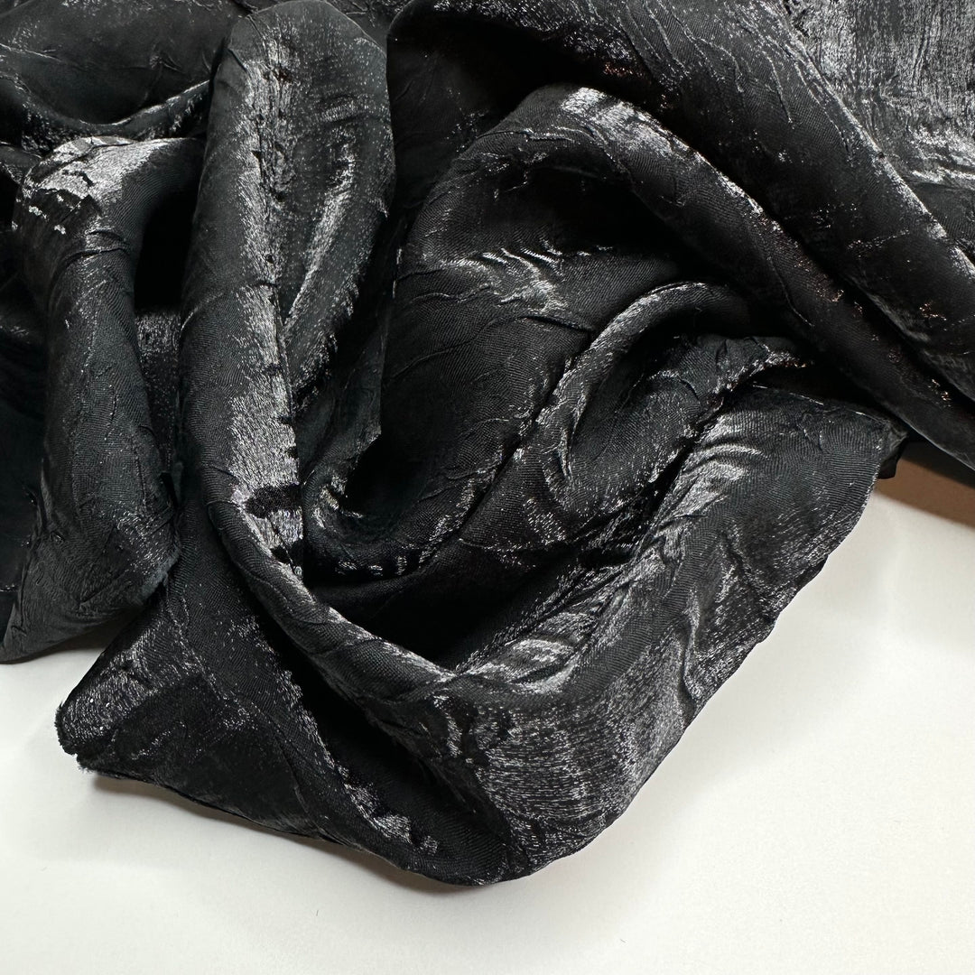 Oooh Shiny - Crinkle Poly Woven - Black - Bundles
