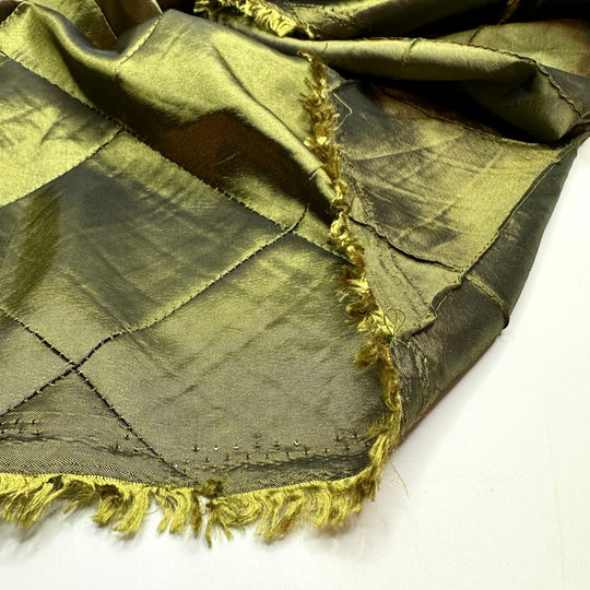 Finders Keepers - Sewn To Look Quilted Sateen Poly Woven - Green/Yellow - Bundles