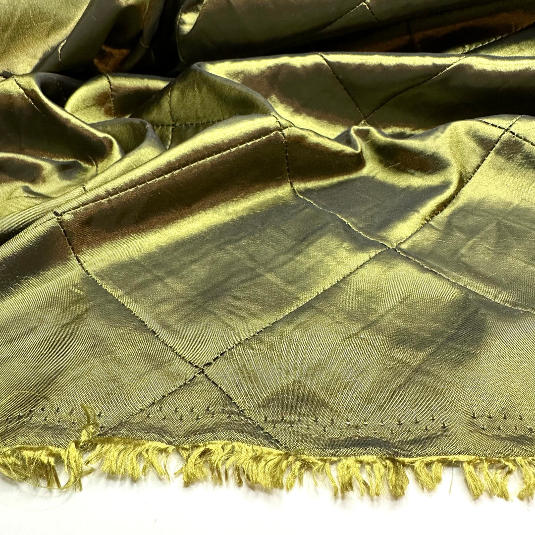 Finders Keepers - Sewn To Look Quilted Sateen Poly Woven - Green/Yellow - Bundles