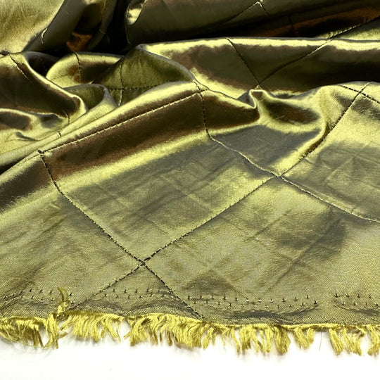 Finders Keepers - Sewn To Look Quilted Sateen Poly Woven - Green/Yellow - Bundles