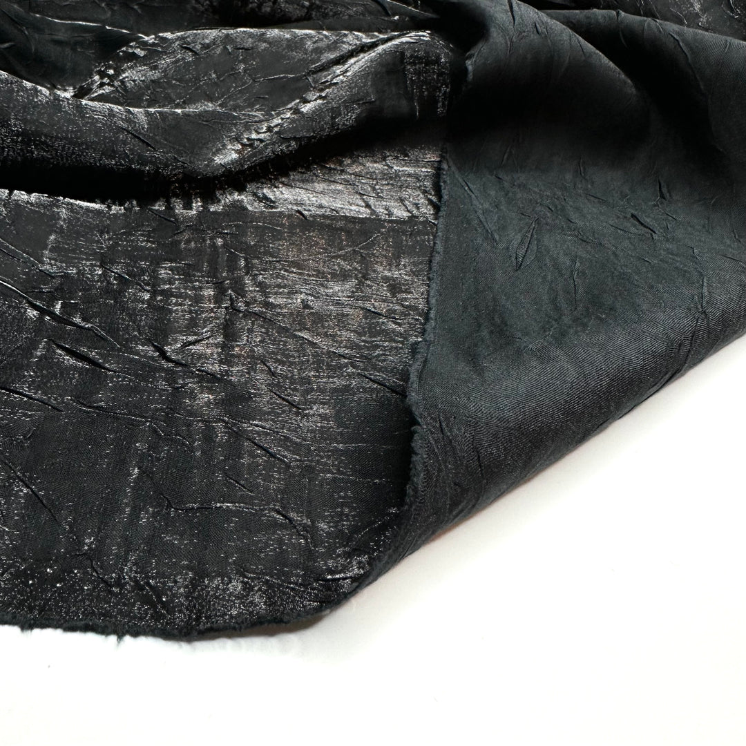 Crow In The Bird Bath - Crinkle Cotton Woven - Black - 2.3M Bundle