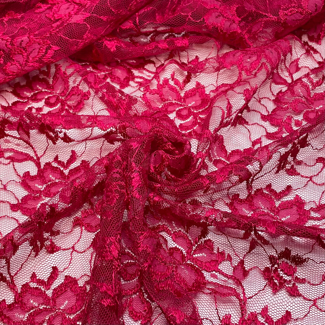 Rose Earrings - Metallic Lace Poly Woven - Dark Pink - 0.9M Bundle