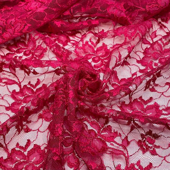 Rose Earrings - Metallic Lace Poly Woven - Dark Pink - 0.9M Bundle