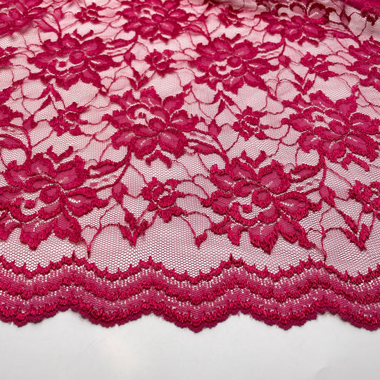 Rose Earrings - Metallic Lace Poly Woven - Dark Pink - 0.9M Bundle